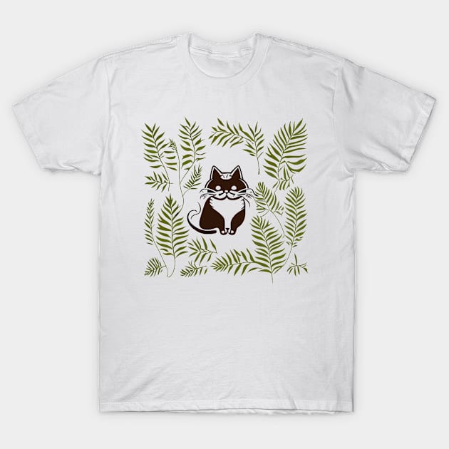 Cat between plants T-Shirt by PharaohCloset